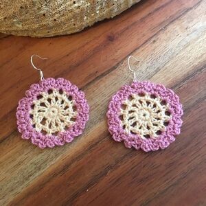 Handcrafted Crochet Sunburst Earrings | Boho Jewelry | Unique Gift